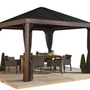 Paviljon na belem ozadju