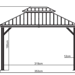 Aluminijas paviljon s trdo streho