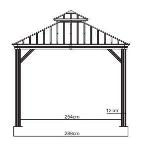 Aluminijas paviljon s trdo streho