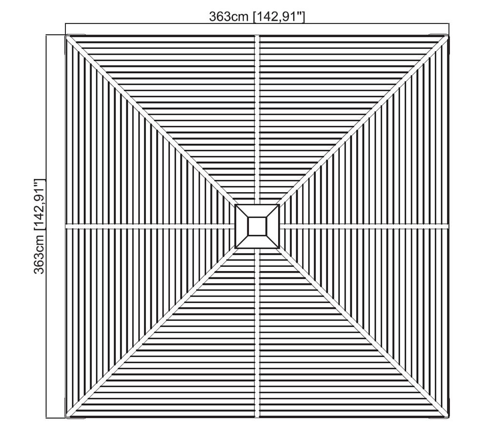Pavilion South Beach 3,6x3,6 m s trdo streho - slika 6