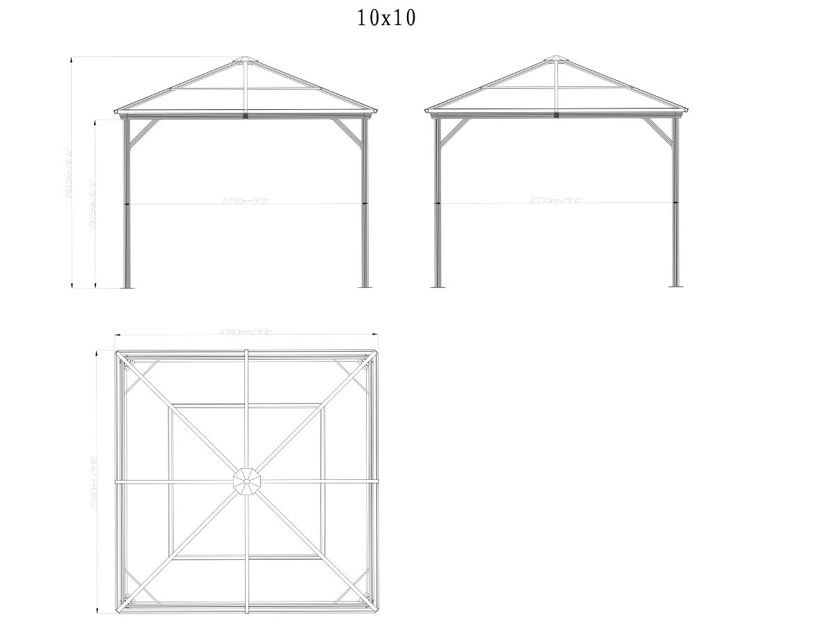 Skica vrtnega paviljona